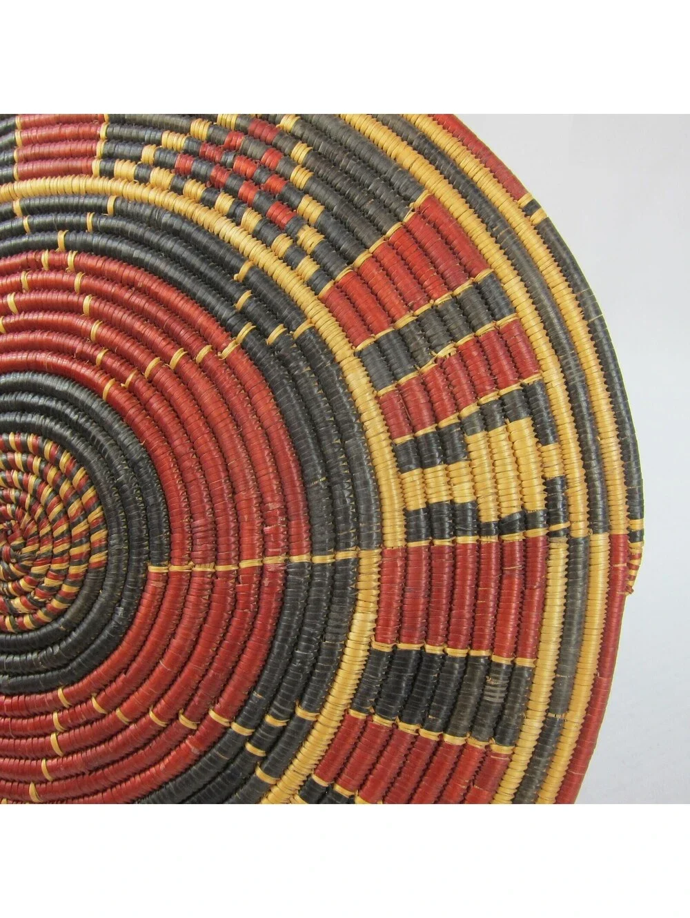 Vintage 1940s Native American Navajo Flat Polychrome Wedding Basket 9.75 inch